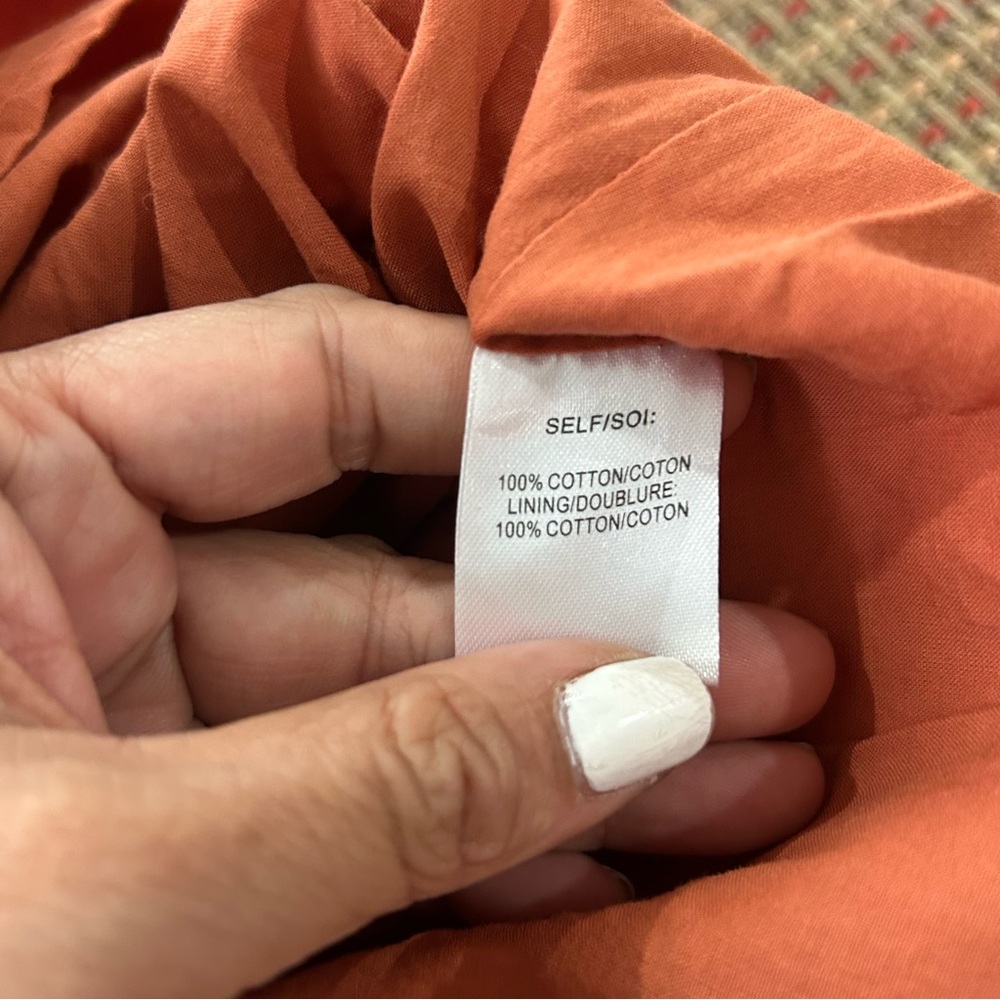 $495 Tanya Taylor Women's Orange Lacey Puff-Sleeve Cotton Mini Dress Size sz 2 - Picture 6 of 6